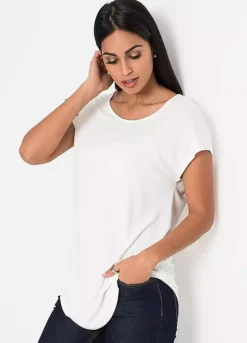 Crochet Back T-Shirt -Cheap Ward Aunt Store Crochet Back T Shirt970304FRSP W02