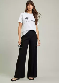 Freemans Black Relaxed Wide Leg Trousers