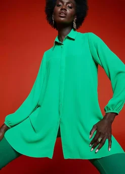 Freemans Green Hanky Hem Shirt -Cheap Ward Aunt Store Freemans Green Hanky Hem Shirt20C215FRSP W07