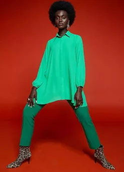 Freemans Green Hanky Hem Shirt -Cheap Ward Aunt Store Freemans Green Hanky Hem Shirt20C215FRSP W08