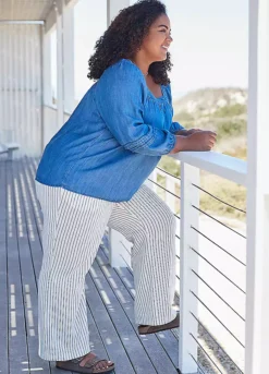 Freestyle Kelly Stripe Linen Trousers