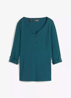 Henley Neckline Tunic -Cheap Ward Aunt Store Henley Neckline Tunic949890FRSC