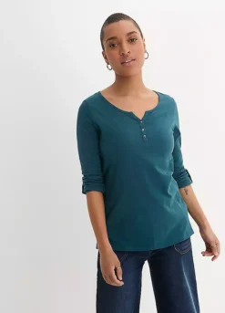 Henley Neckline Tunic -Cheap Ward Aunt Store Henley Neckline Tunic949890FRSP