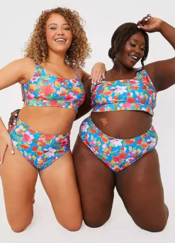Jac Jossa Multi Floral Print High Waist Bikini Bottom