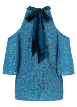 Kaleidoscope Blue Sequin Cold Shoulder Top 7 Kaleidoscope Blue Sequin Cold Shoulder Top -Cheap Ward Aunt Store Kaleidoscope Blue Sequin Cold Shoulder Top39H812FRSC W01