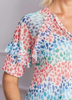Kaleidoscope Multi Animal Mesh Top