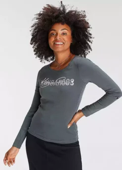 KangaROOS Logo Print Long Sleeve Top -Cheap Ward Aunt Store KangaROOS Logo Print Long Sleeve Top94008255FRSP