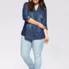 Long Sleeve Denim Shirt -Cheap Ward Aunt Store Long Sleeve Denim Shirt970925FRSB W04