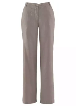 Loose Linen Blend Trousers -Cheap Ward Aunt Store Loose Linen Blend Trousers909672FRSC