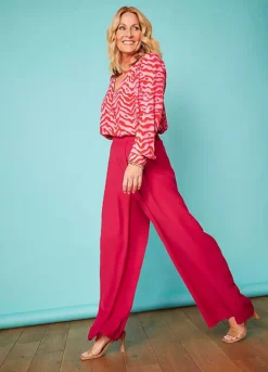 Love Mark Heyes Zebra Print Mock Wrap Blouse