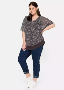 Sheego Floral Hanky Hem Tunic