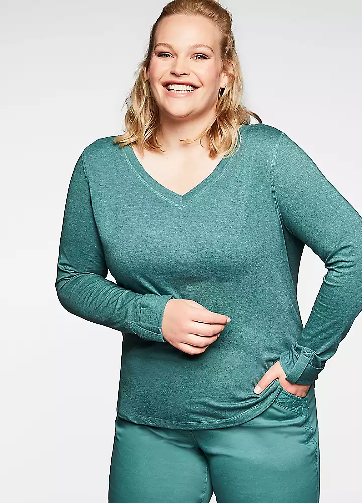 Sheego Marl Look Long Sleeve Top 6 Sheego Marl Look Long Sleeve Top - Image 4