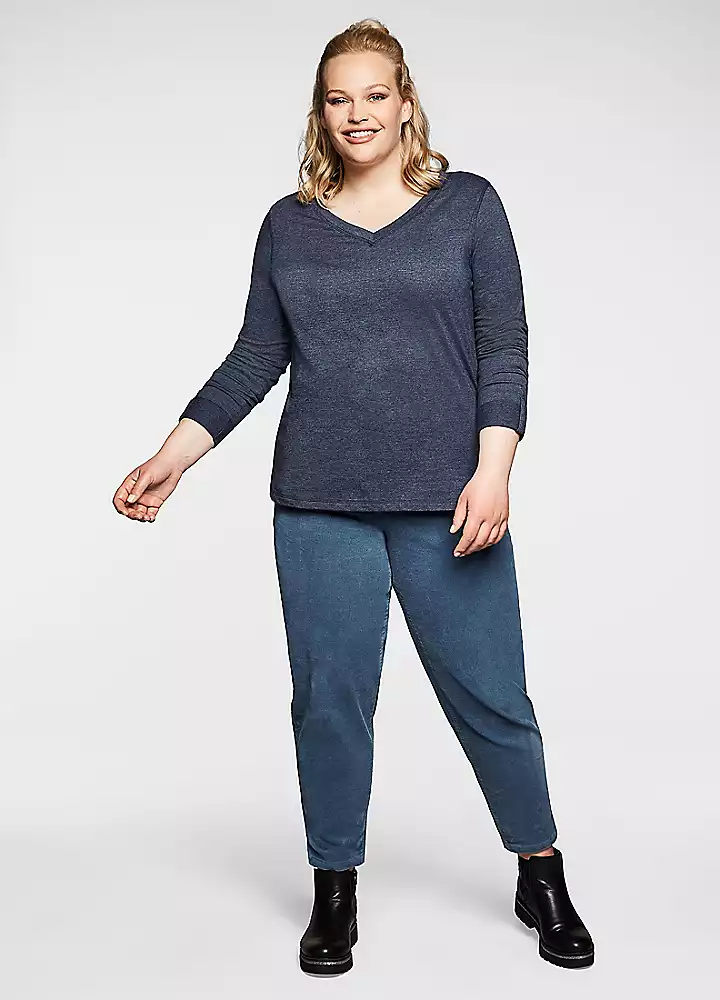 Sheego Marl Look Long Sleeve Top 3 Sheego Marl Look Long Sleeve Top