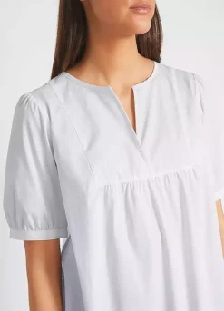 Short Sleeve Longline Blouse -Cheap Ward Aunt Store Short Sleeve Longline Blouse958694FRSP W02