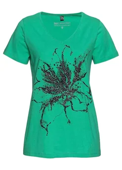 Studded Flower Print Cotton Top -Cheap Ward Aunt Store Studded Flower Print Cotton Top950302FRSC