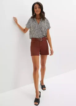 Cheap Ward Aunt Store 15 Bonprix Animal Print V-Neck Crepe Blouse