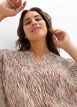 Bonprix Animal Print V-Neck Crepe Blouse -Cheap Ward Aunt Store bonprix Animal Print V Neck Crepe Blouse929563FRSB W02