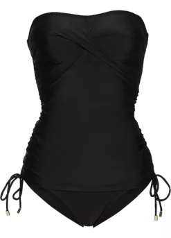 Bonprix Bandeau Ruched Detail Tankini Set