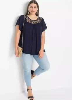 Bonprix Lace Trim Blouse