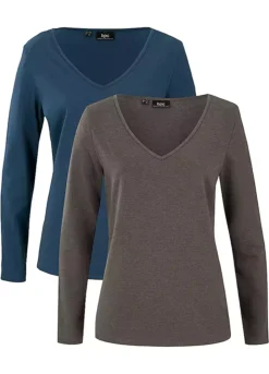 Bonprix Pack Of 2 V-Neck Tops