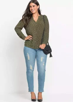 Bonprix Patterned Long Sleeve Blouse