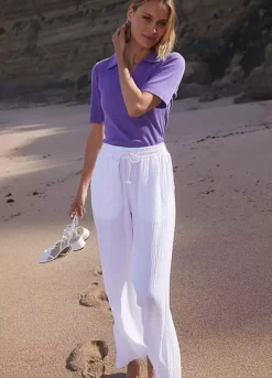 Bonprix Wide Leg Cotton Palazzo Trousers -Cheap Ward Aunt Store bonprix Wide Leg Cotton Palazzo Trousers975972FRSL