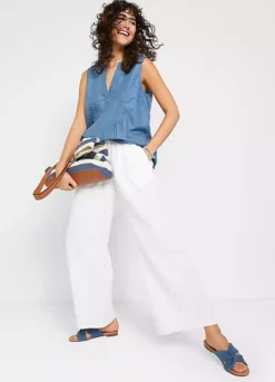 Bonprix Wide Leg Cotton Palazzo Trousers -Cheap Ward Aunt Store bonprix Wide Leg Cotton Palazzo Trousers975972FRSP W04